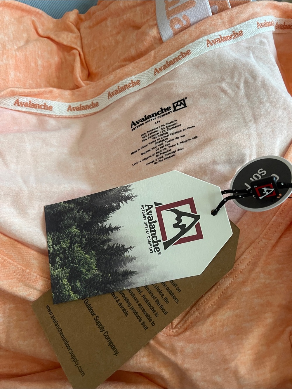 Avalanche V-Neck Short Sleeve Top & Jogger Sleep Set Tangerine Size M - Picture 2 of 5